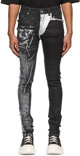 Black Denim Collage Tyrone Jeans By Rick Owens Drkshdw On Sale