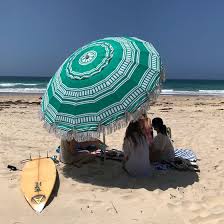 Sand spike comparison metal or plastic. Shelta Bronte Fringe Beach Umbrella 220cm Upf50 Beach Umbrellas Beach Shade Australia