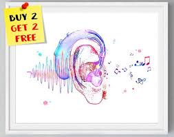 Ear System Print Hearing Aid Poster Human Ear Art Audiology Art Medical Print Ear Anatomy Art Clinic In 2021 Ear Art Anatomy Art Doctor Office Gifts