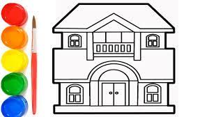 Kumpulan contoh mewarnai gambar rumah berbagai desain. Cara Menggamabar Dan Mewarnai Rumah Tingkat Menggambar Untuk Anak Youtube