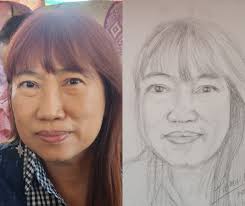 30-minute quick sketch of Belinda Chua in the bus