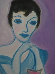 WOMAN IN A RESTAURANT Painting by Pam Malone