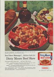 A jar of beef stew for a single person that you purchase from the store like hormel, dinty moore beef stew has 984 mg sodium in a single cup! 1958 Dinty Moore Vintage Ad Beef Stew Marengo Hormel Recipes Delicious Beef Recipe Retro Recipes