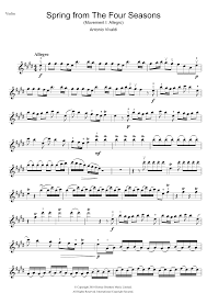 Es handelt sich um 4 violinkonzerte, von denen jedes eine jahreszeit porträtiert. Spring From The Four Seasons Noten Antonio Vivaldi Violine Solo