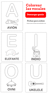 Aprender Las Vocales Fichas Para Colorear Manualidades Cuentos para colorear e imprimir. las vocales fichas para colorear