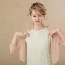Cropped Powder Pink Bolero Top For Women Hand Knitted Etsy