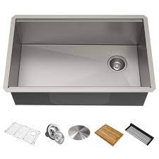 Free shipping on orders over $99! Workstation 30 Undermount 16 Gauge Stainless Steel Single Bowl Kitchen Sink