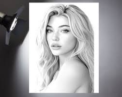 Vibrant Women's Portrait Adult Coloring Book: 50 Unique Artistic Designs,  Digital Download