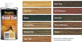 Rustins Wood Dye Colour Chart Water Based Wood Dye Water