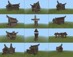 Tutorial on how to build a large viking house or great hall, in minecraft bedrock. Nordic Town Construction Kit Building Bundle Minecraft Map