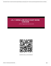 Lvl 1 Versa Lam Hole Chart Boise Cascade By Johnanderson2522