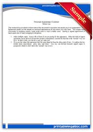 Printable Personal Appearance Contracts Template Legal Forms Offer And Acceptance Lettering
