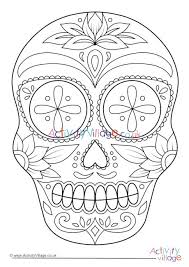 All coloring pages are made by me and are for free use, feel free to download, print and use them however you'd like. Day Of The Dead Calavera Colouring Page 4