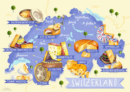 1:1 gerçekçi bir ölçekte i̇sviçre haritası. Sandra Neuditschko Freelance Illustrator Map Maker Cheese Map Switzerland