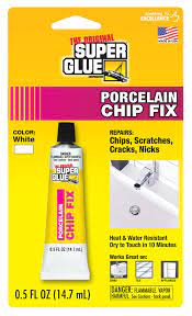 Open epoxy and squeeze equal parts on middle of tray and together thoroughly. Porcelain Chip Fix The Original Super Glue