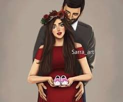 120 Images About Jolie Couple On We Heart It See More About Art Islam And Arabic Cartoon Anime Pregnant Couple Cartoon Love Cartoon Couple