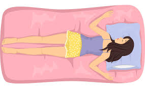 If you sleep on your side or stomach, you've probably noticed creases on your face when you wake up. Illustration Of A Girl Sleeping In The Free Fall Position Attend2health