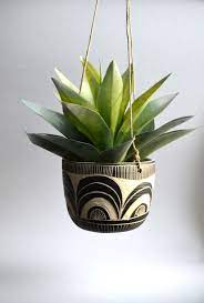 S C A L L O P Tribal Ceramic Hanging Planter Hanging Plants Hanging Planters Plants