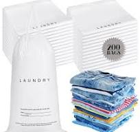 Amazon.com: Wowangce 200 Pcs Hotel Laundry Bags Bulk 1.38 Mil 14" x 24"  Laundry Bags Plastic with Drawstring Closure Writing Strips Patient  Personal ...