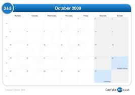 Calendar October 2009