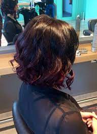 Short Haircut Ombre Dark Cherry Curly Hair Bob Black Cherry Hair Cherry Cola Hair Color Short Ombre Hair