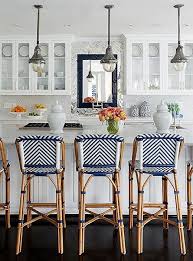 For a look reminiscent of your favorite downtown pub, think backless bar height stools with the ability to swivel, or try low back bar stools for a little more support. Blue And White Wicker Bar Stools Off 57