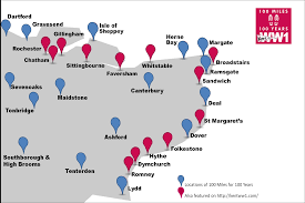 Towns In Kent Map Kent Towns - Kent In Ww1