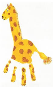 животные жарких стран занятие для детей 2 3 лет Handprint Giraffe Mychelle I Just Wanted To Make Sure You Saw This So You Can Have Him Do It Before He I Handprint Painting Toddler Crafts Preschool Crafts