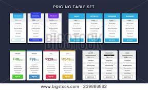 Our talented designers created them especially for you. Collection Of Offer Tariffs Template Flat Style Design Multicolored Price Lists Of Different Plans For Websites And Applications Vector Illustration Place For Text Isolated On Black Background Poster Id 239886862