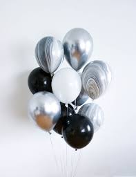 Black And Silver Party Decorations Ideas Black And Silver Birthday Party Balloons Set Of 12 Birthday Balloon Party Decorat Black Party Decorations Black And White Balloons Silver Party Decorations