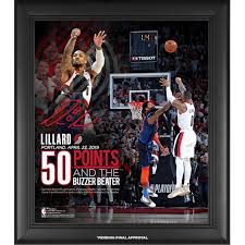 A shot so good it deserves to be viewed from multiple angles. Damian Lillard Portland Trail Blazers Framed 15 X 17 50 Point Game 5 Series Winning Buzzer Beater Collage Facsimile Signature Walmart Com Walmart Com