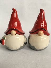 Christmas Small Ceramic Santa Gnome Jar Holiday Pottery Gnomes Christmas Clay