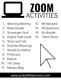 Zoom Activities To Use With Distance Learning Lucky Little Learners In 2020 Online Learning Distance Learning Online Teaching