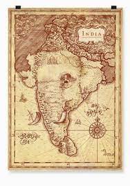 Posters Bigibogi India Map Map Art Vintage Posters