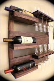Decoration Creative Furnitures Wall Mounted Wine Racks From Vintage Wooden Materials Equipped With Wine Glass Liquor Shelf Wall Mounted Wine Rack Sale Rustic