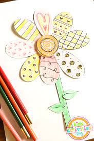 printable flower template print cut out flower petals stem more kab