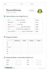Klasse als gratis download und zum ausdrucken. Verben Materialguru