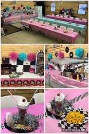 Dressing up the room is just as easy with 50s theme decorations kits from shindigz. 50 S Themed Birthday Party Ideas 50s Theme Parties Retro Birthday Parties 50s Party Decorations
