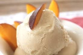 Sorbetto pesca e cannella, senza zucchero. Gelato Allo Yogurt E Frutta Senza Zucchero