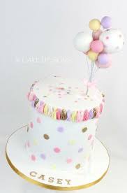 Birthday Cake And Balloons Balloons And Polka Dots Cake First Birthday Cakes 1st Birthday Cakes Girl Cakes