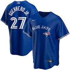 Three homers, seven rbi and one powerful bat: Youth Nike Vladimir Guerrero Jr Royal Toronto Blue Jays Alternate 2020 Replica Player Jersey