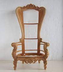 International concepts lacy dining chair unfinished. Baroque Throne Chair Frame Etsy Throne Chair Raw Furniture Carved Chairs