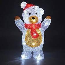 deuba led acryl figur weihnachtsdeko beleuchtung weihnachten teddy stehend indoor outdoor grosse teddy stehend decoration noel illumination noel decoration