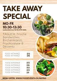 Take Away Flyer Poster Food Delivery Advert Food Food Poster Design Price List Template
