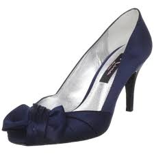Amazon Com Nina Women S Forbes Pump Shoes Bridal Shoes Peep Toe Pumps Navy Blue Wedding Shoes