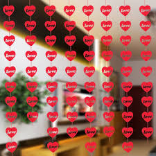 The addition of sheer fabric, as seen at the wedding of blogger chloe wen, can soften the look of string lights. Wholesale Red Hearts Garland Diy Valentines Day Hanging String Garland Day Wedding Anniversary Birthday Party Decor Love From China