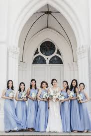 Subtle Elegance Kaichin And Evelyn S Singapore Wedding Bridesmaid Dresses Singapore Blue Wedding Inspiration French Blue Wedding