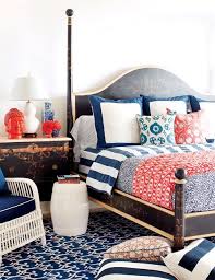 Black White And Blue Bedding Suzie Style At Home Chinoiserie Bedroom With Black Antique Poster Bed White Blue Bedding Coral Bedroom Home Bedroom Design