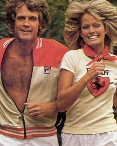 Farrah Fawcett Majors and Lee Majors. 1977. I was obsessed with both of  them (and everyone was obsessed with jogging). Of course I was also  obsessed with Charlie's Angels and The Six