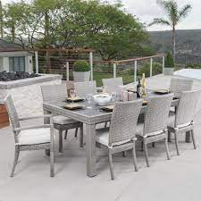 Wade Logan Castelli 9 Piece Dining Set With Cushions Outdoor Dining Set Patio Dining Set Outdoor Furniture Sets